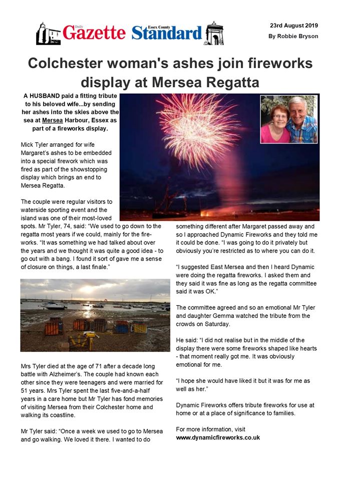 Mersea Town Regatta professional Fireworks display