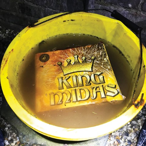 Fireworks fails to ignite, place firework in bucket with water to soak