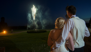 Wedding fireworks gossfield hall